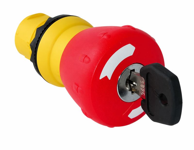 Bouton arrêt coup de poing Dévérouillage par clé