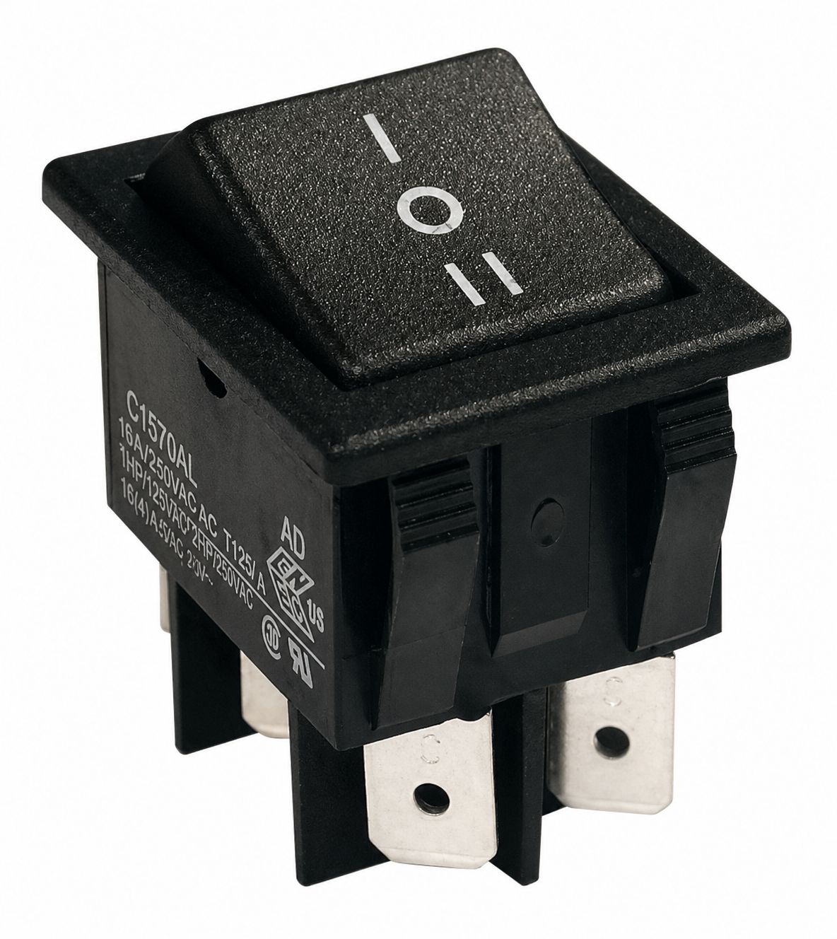 Interrupteur inverseur à touche basculante ON / OFF / ON