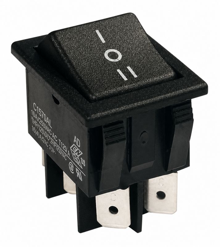 Interrupteur inverseur à touche basculante ON / OFF / ON