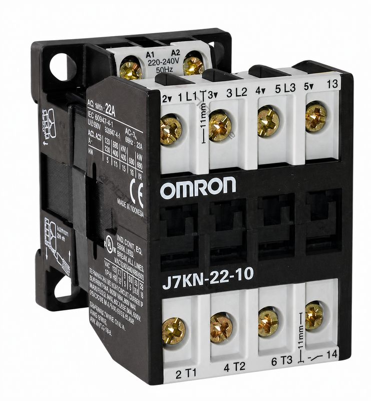 Contacteur de puissance tripolaire 22 Ampères avec contact auxiliaire 1"O" OMRON