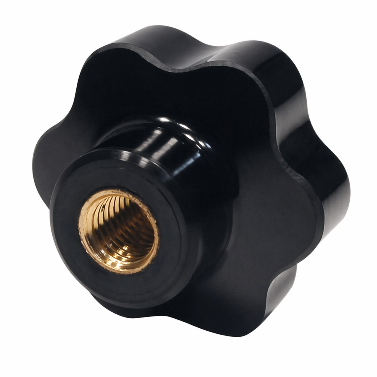 Bouton étoile bakélite avec insert en laiton borne taraudé