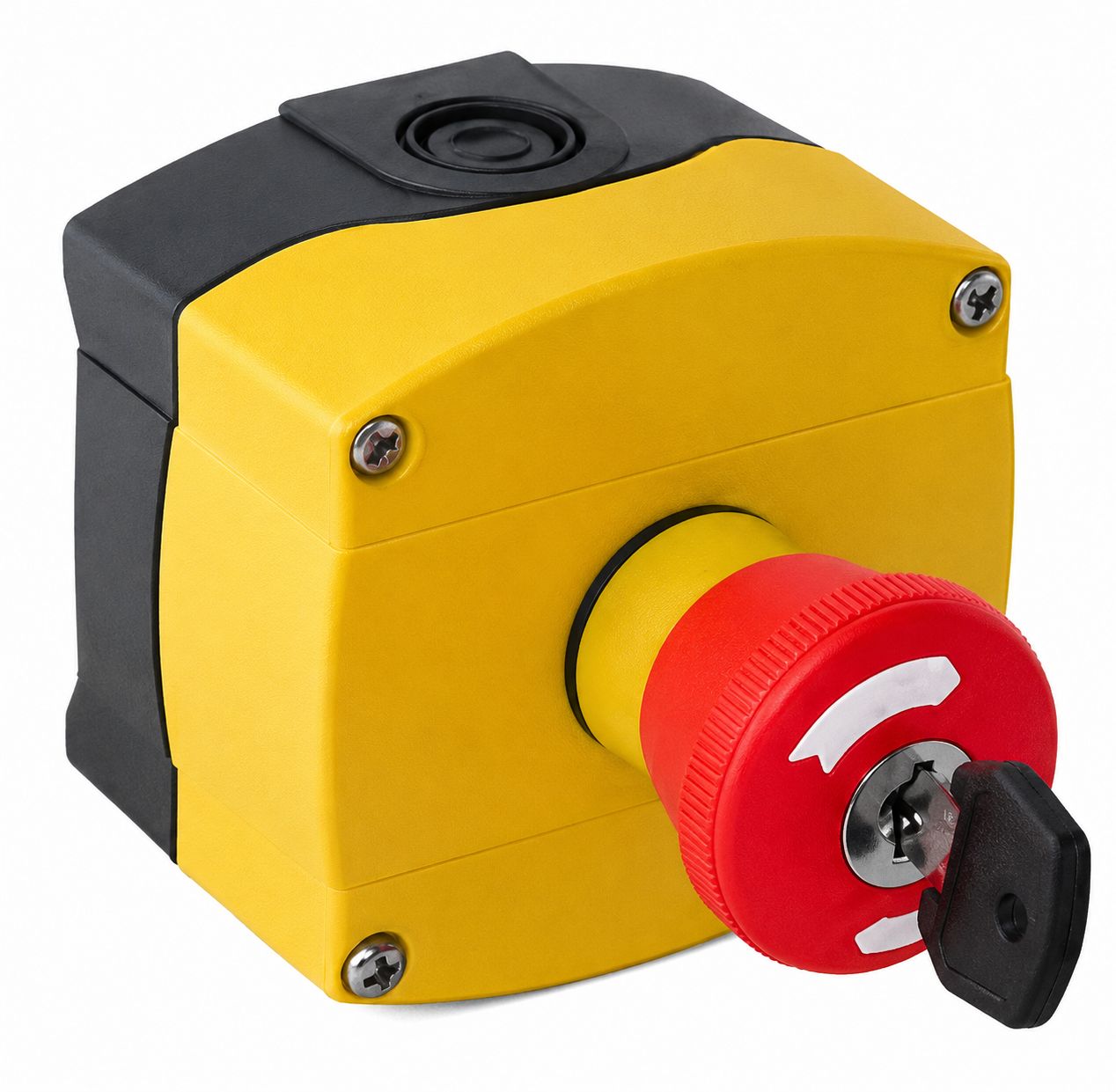 Bouton arrêt coup de poing Dévérouillage par clé sous boîtier Bouton arrêt coup de poing Dévérouillage par clé sous boîtier