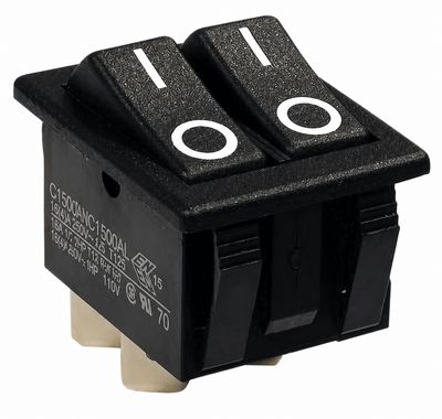 Interrupteur double unipolaire non lumineux à touche basculante pour découpe 30,2 x 22,2 mm