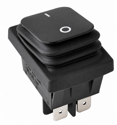 Interrupteur étanche à touche basculante  bipolaire avec gravure 0/1