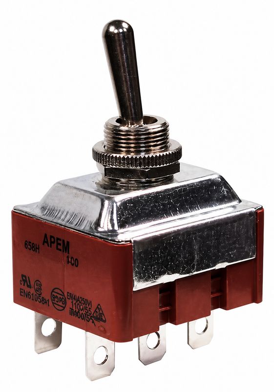 Interrupteur à levier fonction ON/OFF Tripolaire 15A/250 V (6 bornes)