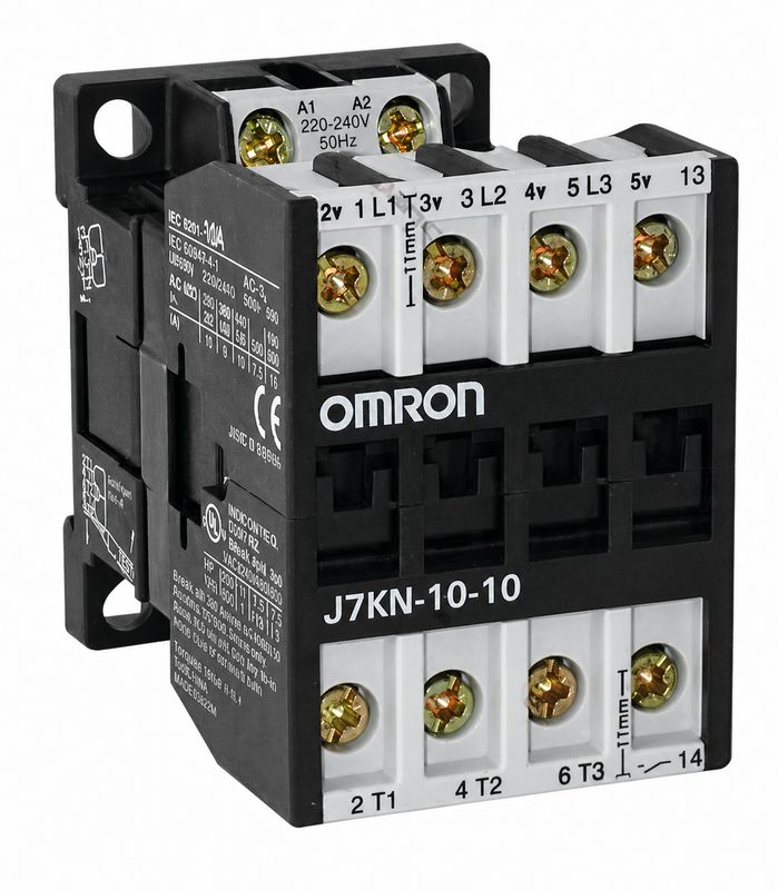 Contacteur de puissance tripolaire 10 Ampères avec contact auxiliaire 1"0" OMRON