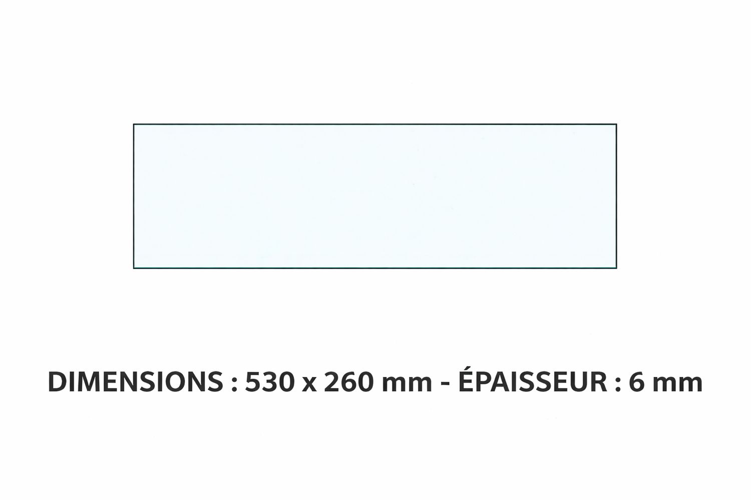 VITRE 530 X 260 X 6 MM – VF6 Adaptable sur four Bongard