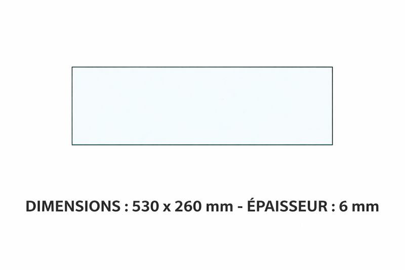 VITRE 530 X 260 X 6 MM – VF6 Adaptable sur four Bongard