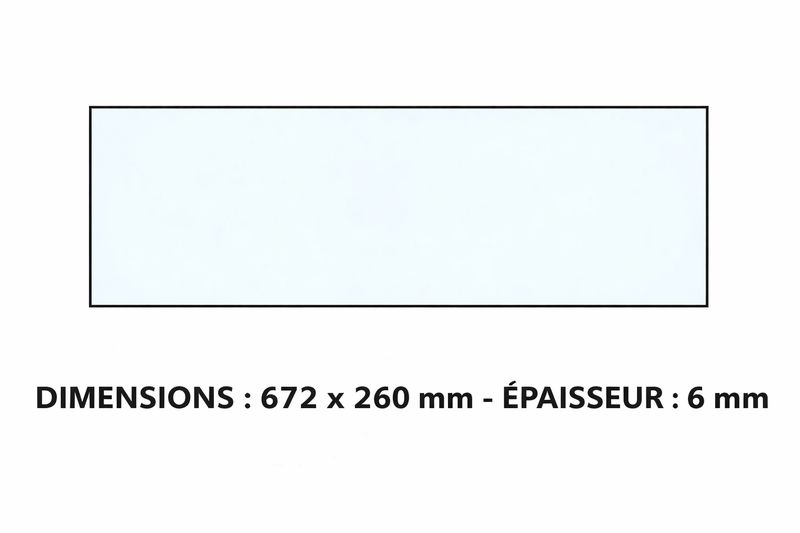 VITRE 672 X 260 X 6 MM – VF8 Adaptable sur four Bongard