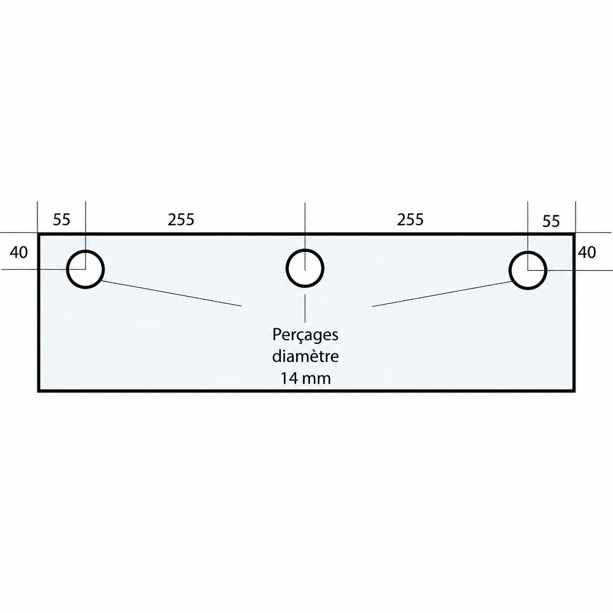 VITRE 650 X 250 X 10 MM –VF27 Adaptable sur four Fringand