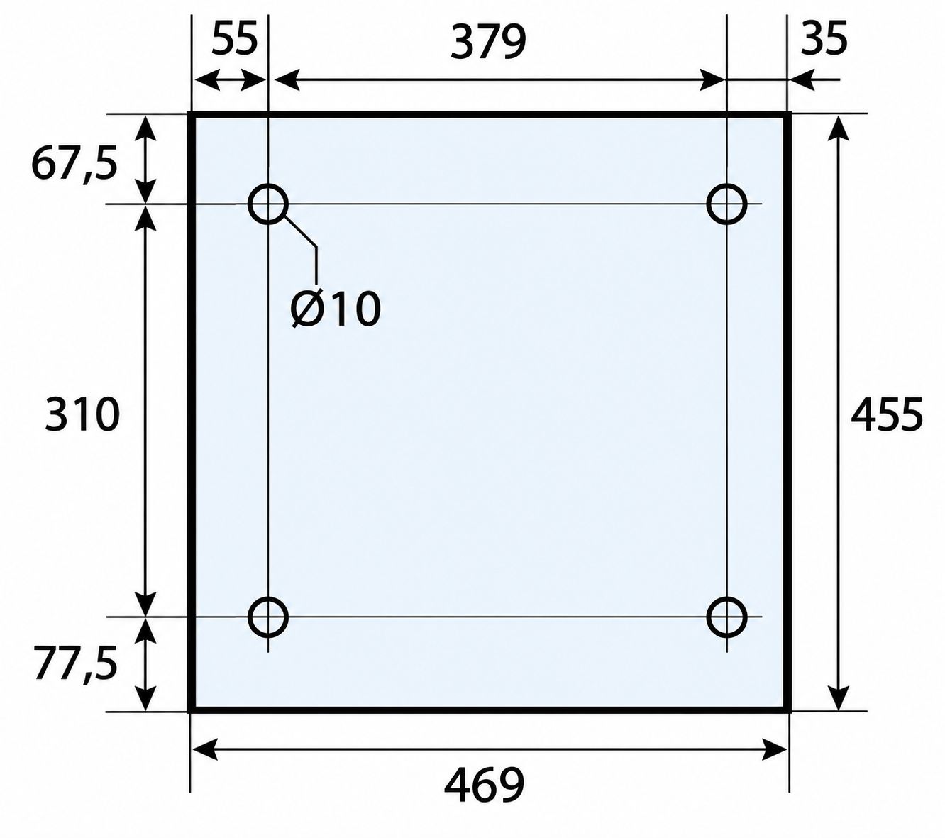 VITRE 455 X 469 X 5 MM - VF203 Adaptable sur four BATINOX VITRE 455 X 469 X 5 MM - VF203 Adaptable sur four BATINOX