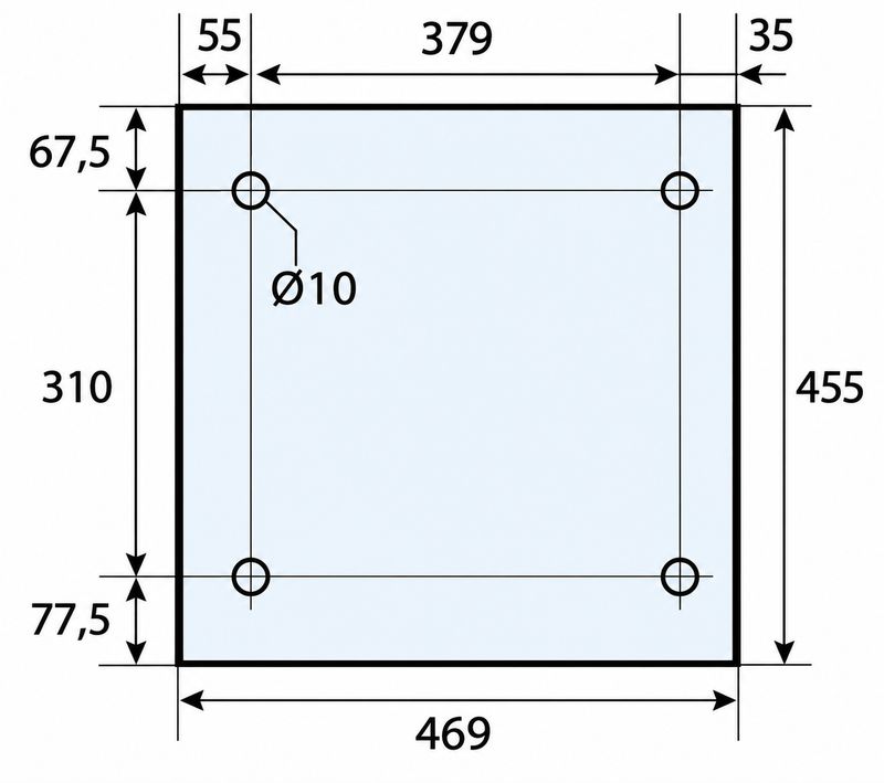 VITRE 455 X 469 X 5 MM - VF203 Adaptable sur four BATINOX