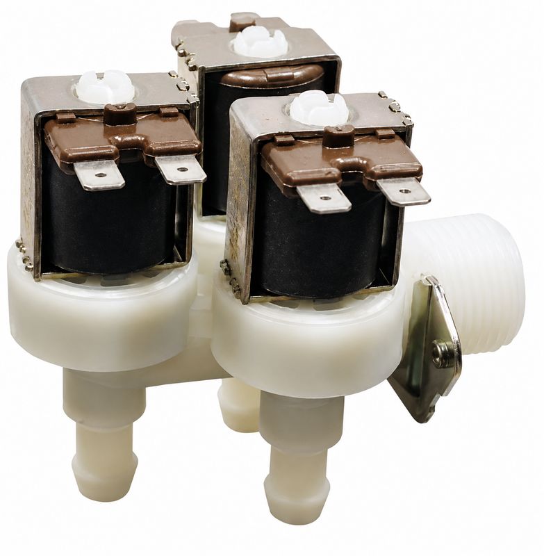 Electrovanne droite corps plastique 3 voies 180 degrés 230 volts Electrovanne droite corps plastique 3 voies 180 degrés 230 volts