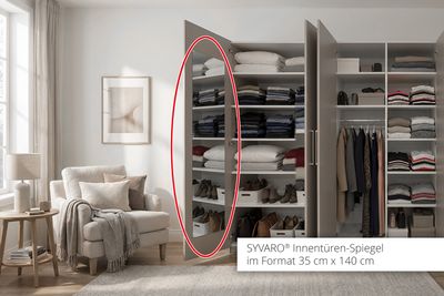 Interior mirror suitable for SYVARO® wardrobe