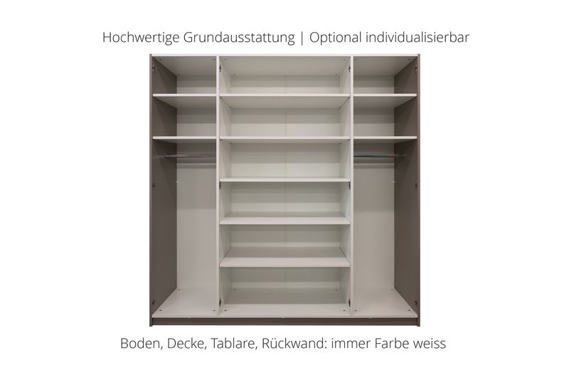 Sliding door wardrobe | 2-door | 9 shelves | 2 clothes rails | available in 25 finishes