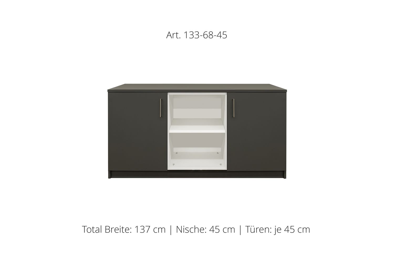 Sideboard 2-door | and open center niche | height 68 cm  | available in 3 widths