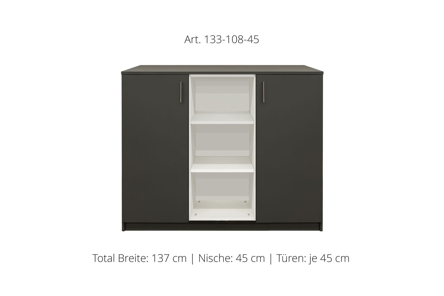 Sideboard 2-door| and open center niche| height 108 cm  | available in 3 widths