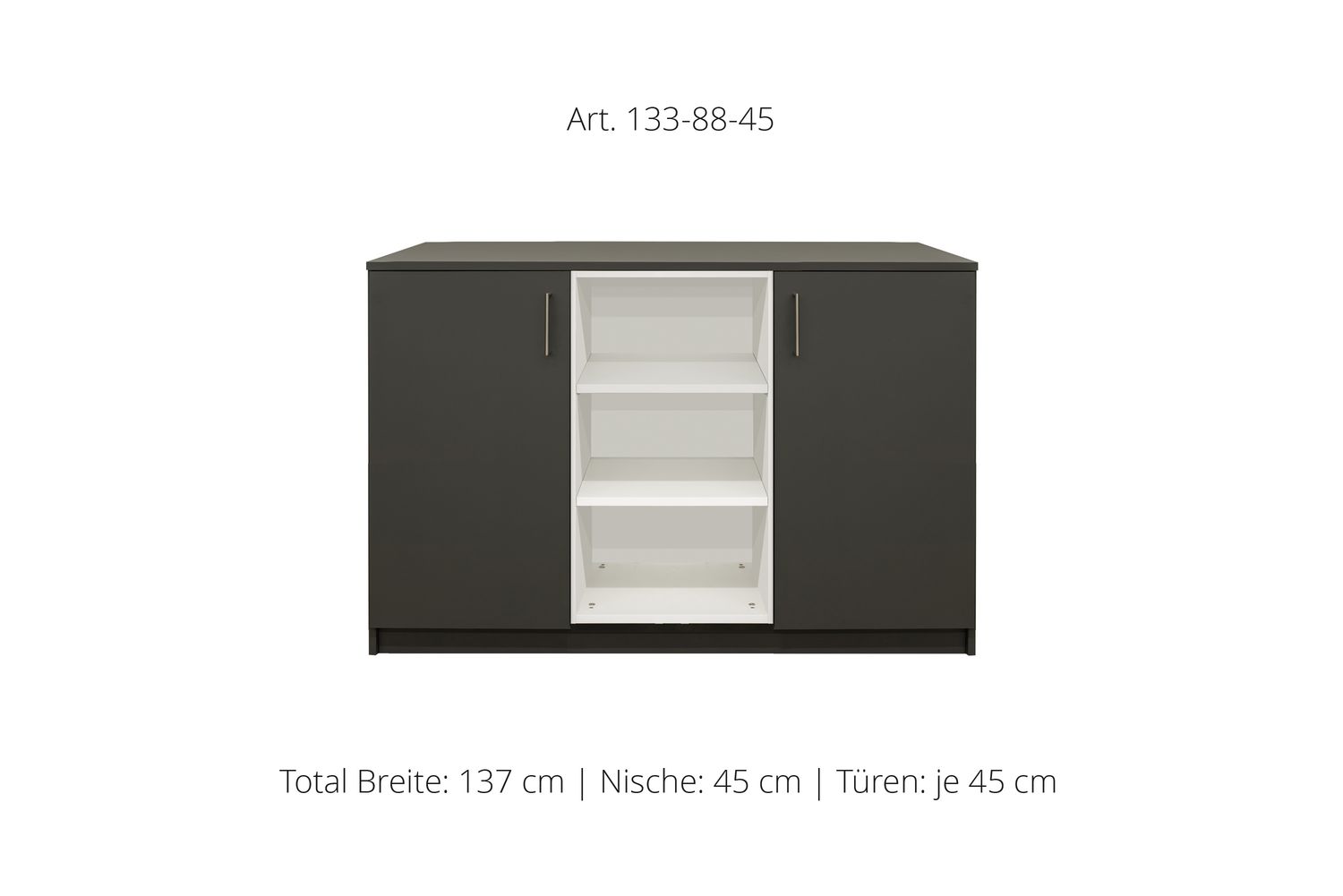 Sideboard 2-door | and open center niche | height 88 cm  | available in 3 widths