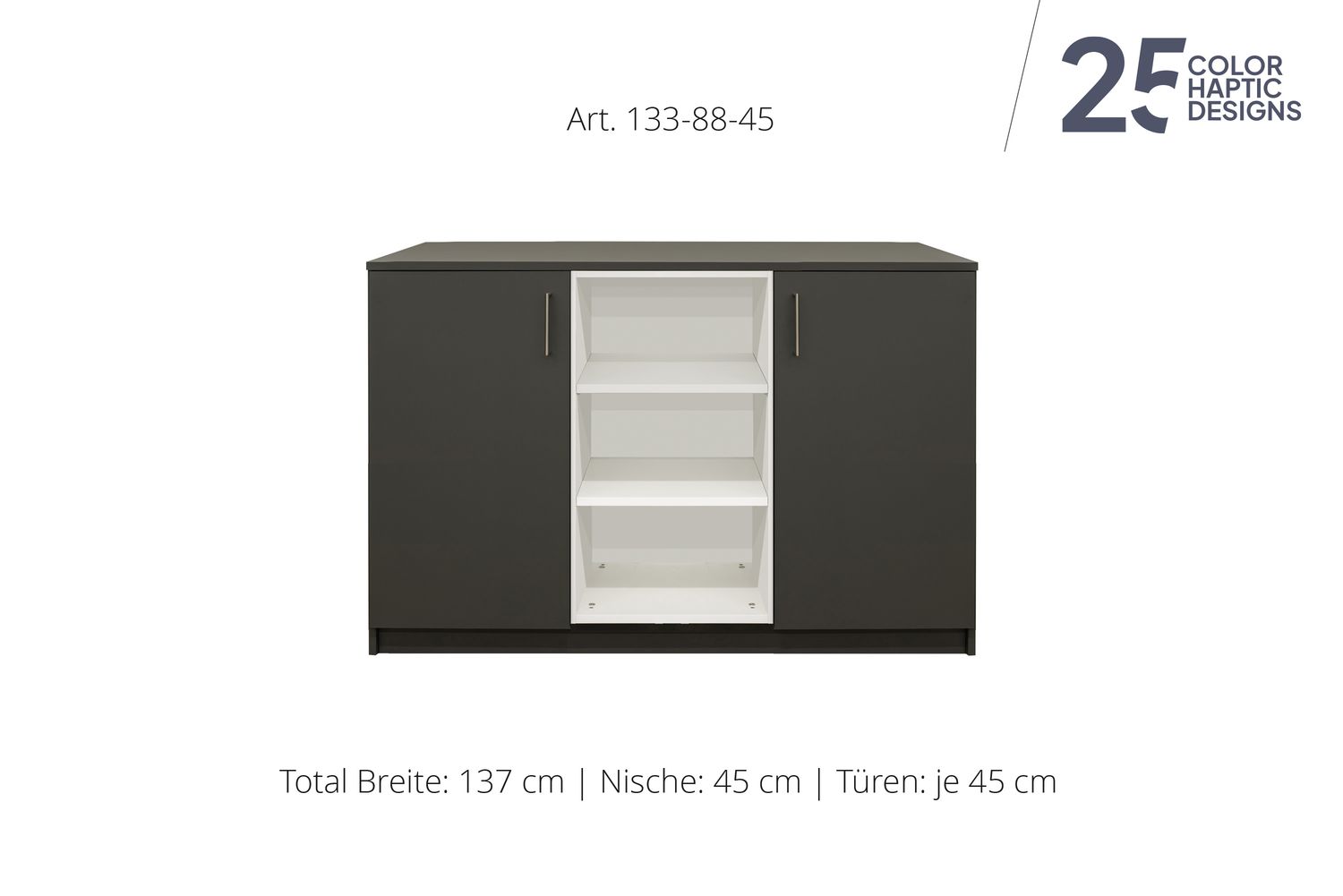 Sideboard 2 portes | et niche centrale ouverte | hauteur 88 cm  | disponible en 3 largeurs | disponible en 25 finitions