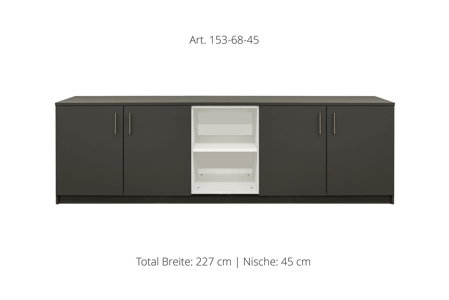 Sideboard 4-door | and open center niche | height 68 cm  | available in 3 widths