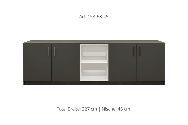 Sideboard 4-door | and open center niche | height 68 cm  | available in 3 widths