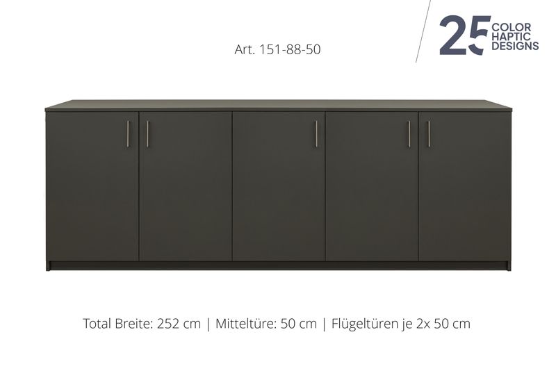 Sideboard 5-door | height 88 cm | available in 3 widths | available in 25 finishes