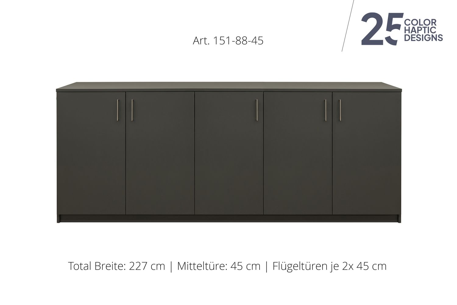 Sideboard 5-door | height 88 cm | available in 3 widths | available in 25 finishes