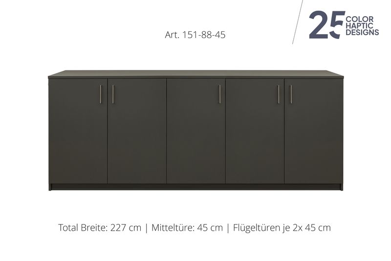 Sideboard 5-door | height 88 cm | available in 3 widths | available in 25 finishes
