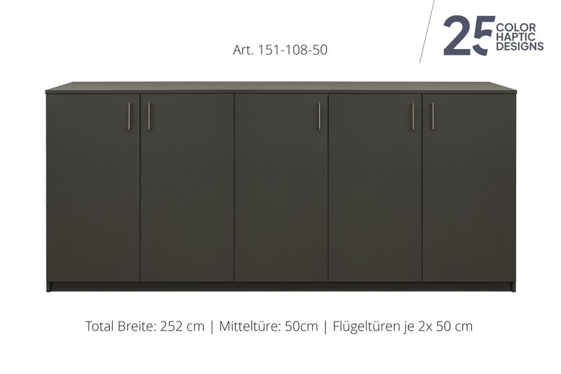 Sideboard 5-door | height 108 cm  | available in 3 widths | available in 25 finishes