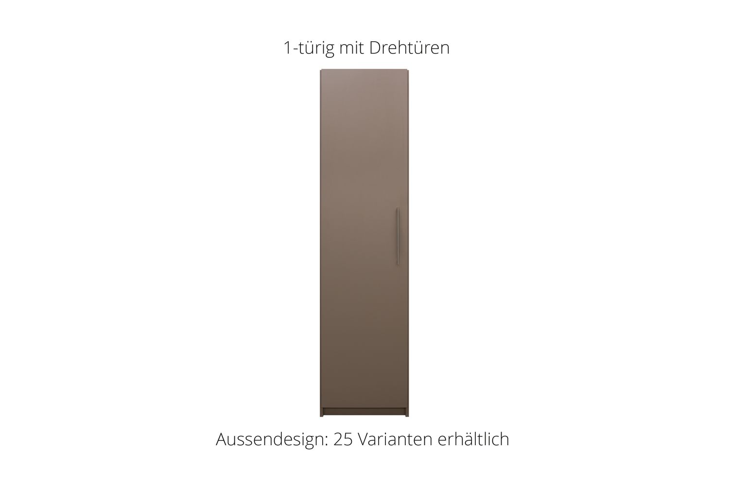 Wardrobe with hinged doors | 1 door | incl. shelves and clothes rail