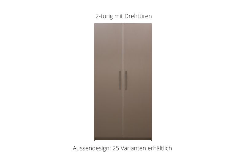 Wardrobe with hinged doors | 2 doors | 5 shelves