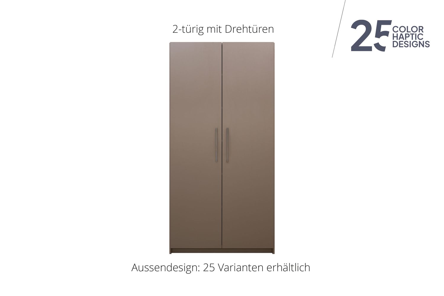 Armoire à portes battantes | 2 portes | 2 tablettes | 1 penderie | disponible en 25 finitions
