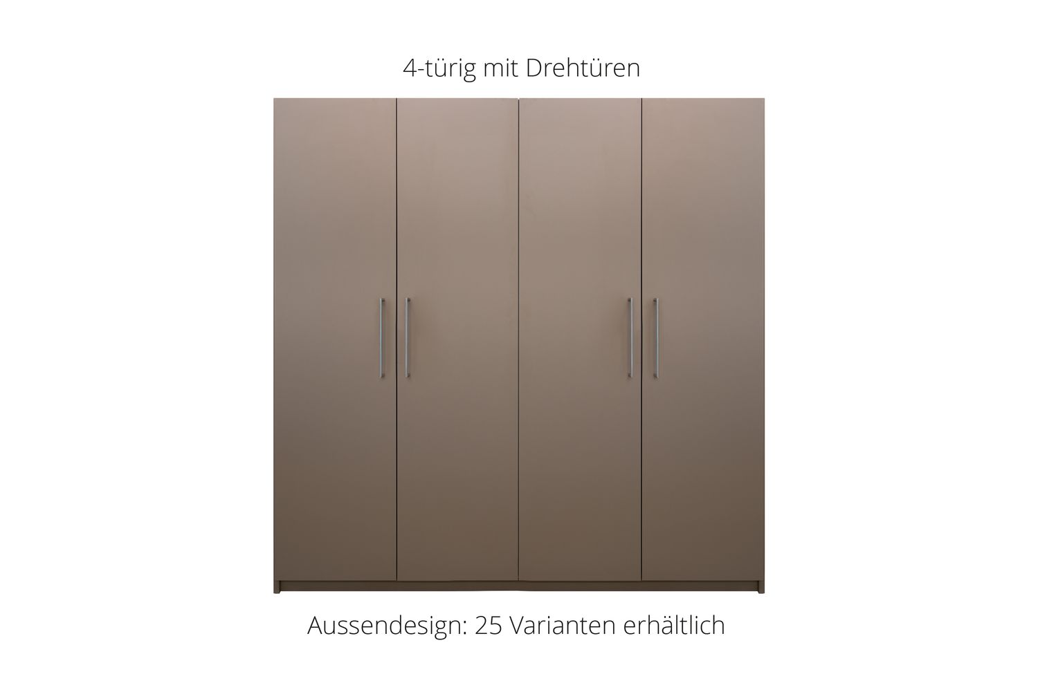 Wardrobe with hinged doors | 4 doors | 9 shelves | 2 clothes rails
