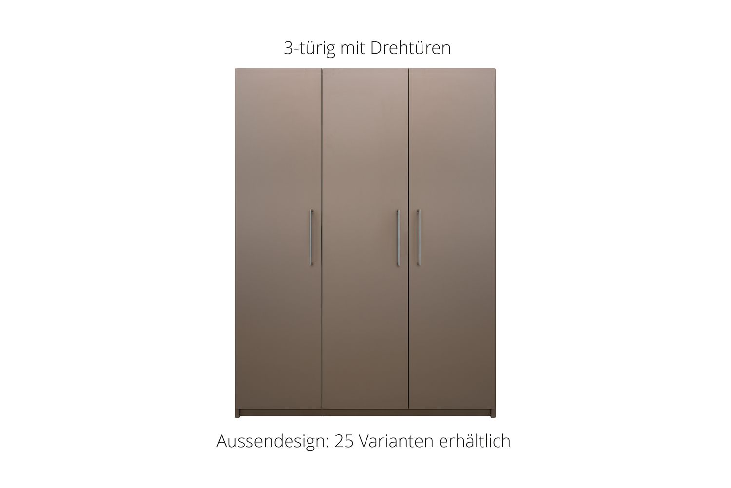 Wardrobe with hinged doors | 3 doors | 7 shelves | 1 clothes rail