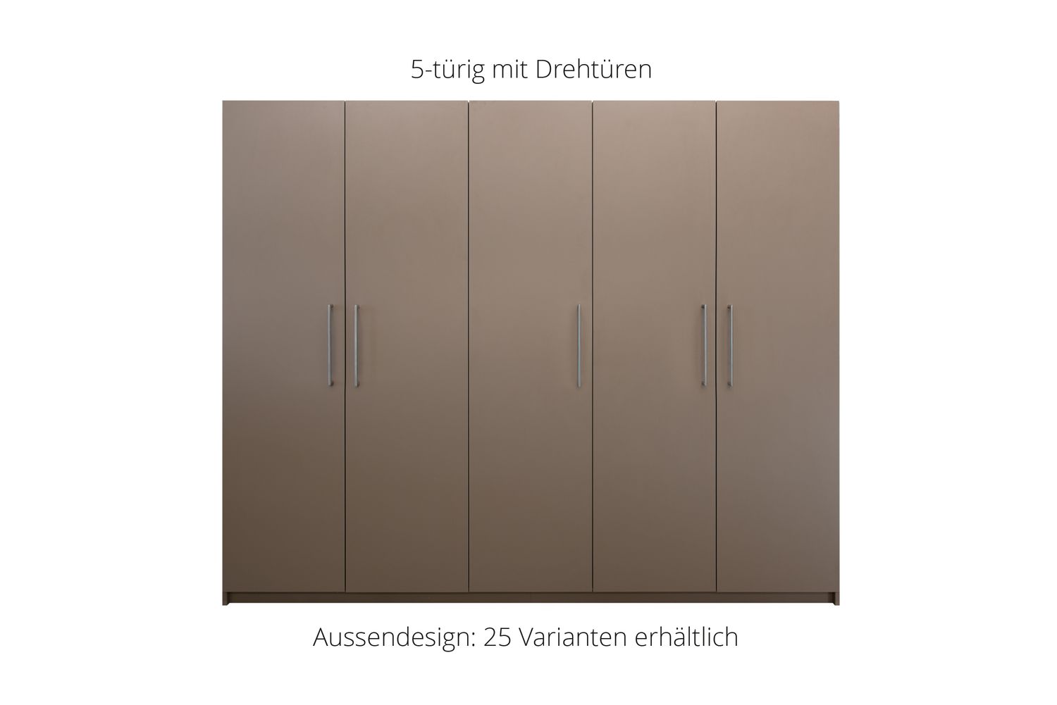 Armoire à portes battantes | 5 portes | 9 tablettes | 2 penderies