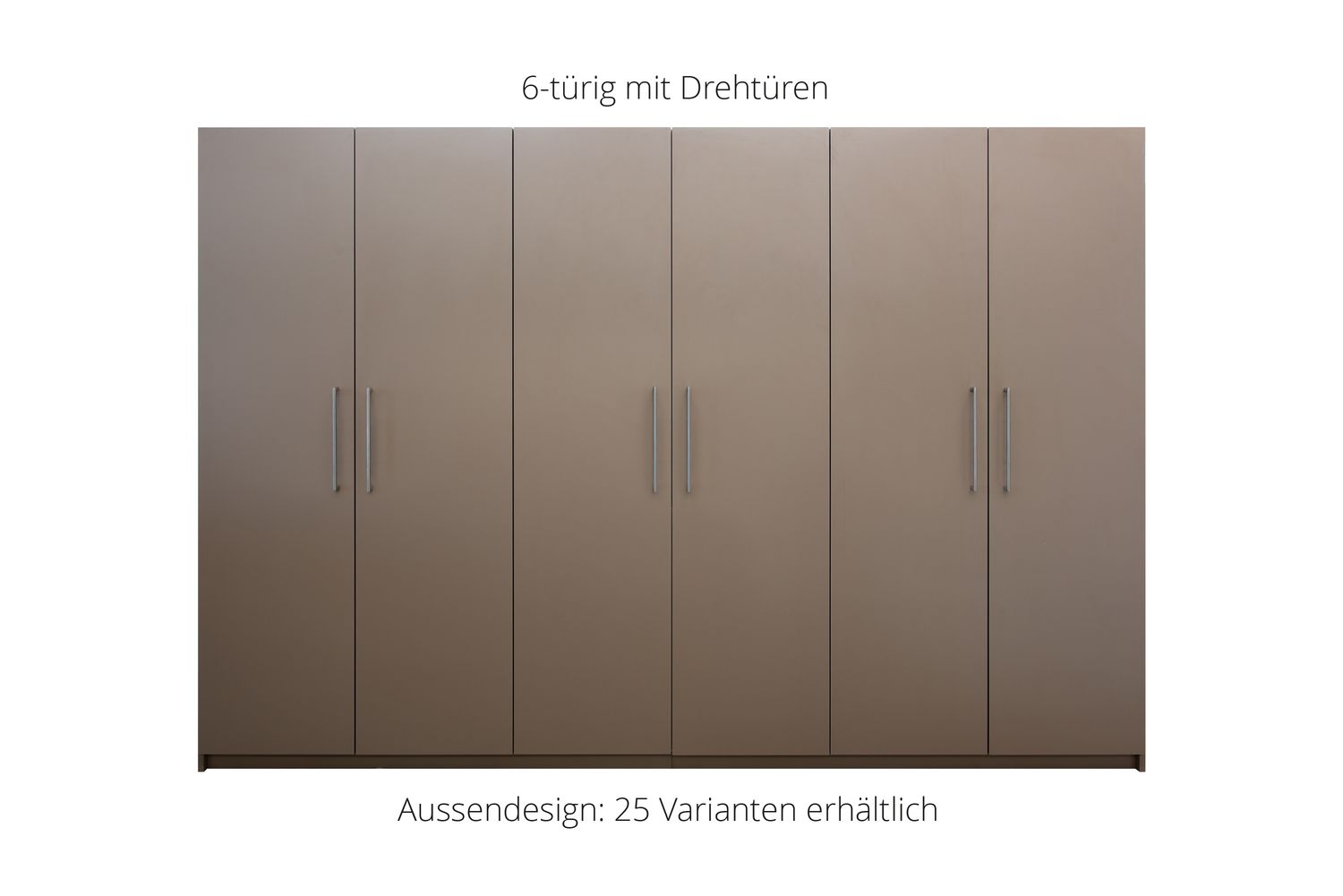 Wardrobe with hinged doors | 6 doors | 16 shelves | 3 clothes rails