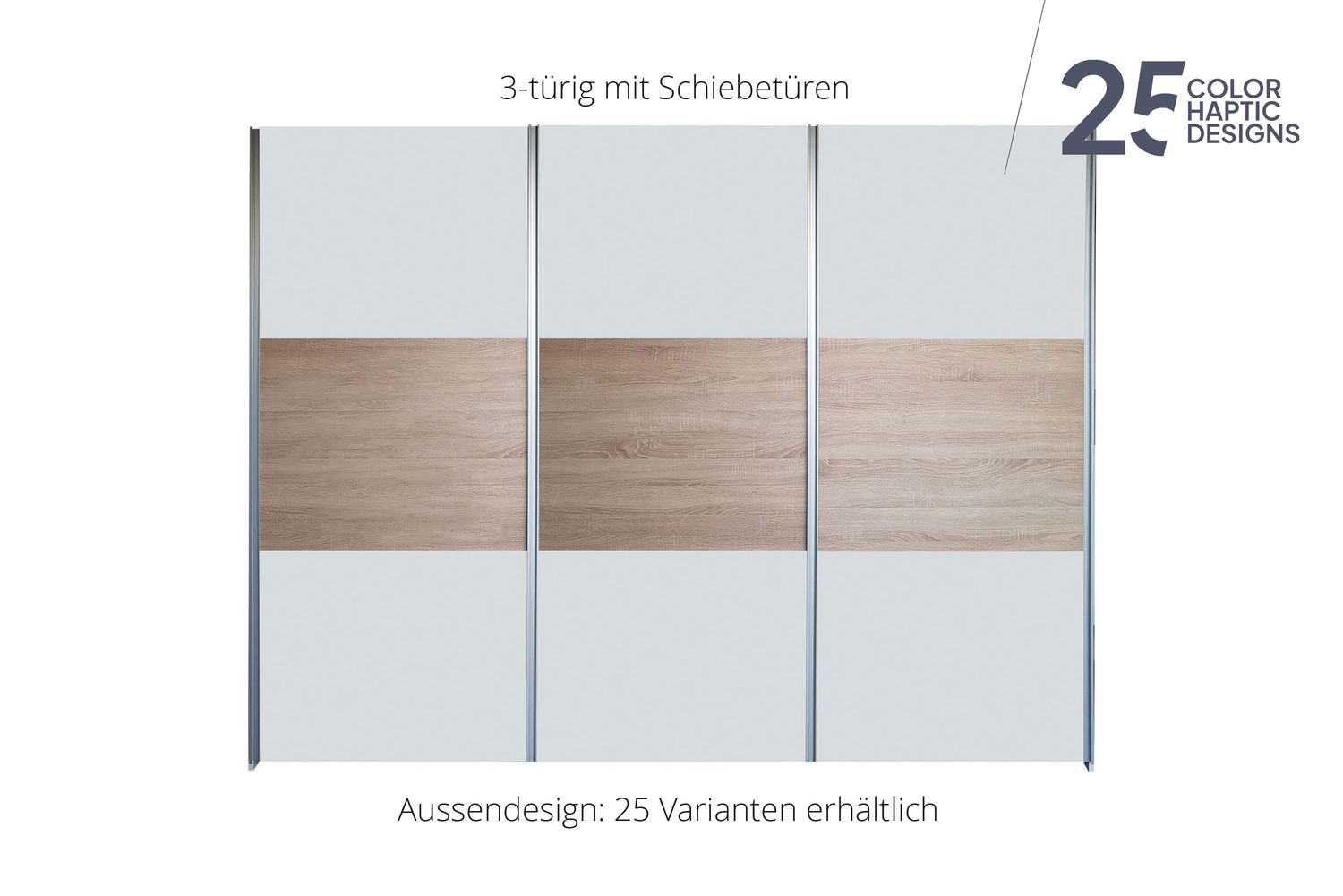 Armoire à portes coulissantes | 3 portes | 16 tablettes | 3 penderies | disponible en 25 finitions