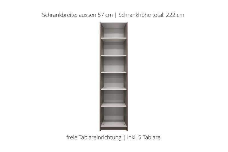 Office cabinet with hinged doors | 1-door | incl. 5 shelves | available in 25 designs or in 2,050 corporate design colours