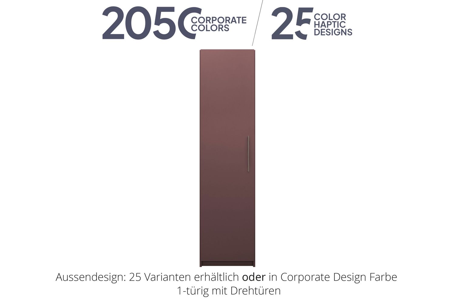 Armoire de bureau avec portes battantes | 1 porte | incl. 5 étagères | disponible en 25 finitions ou dans 2 050 couleurs Corporate Design