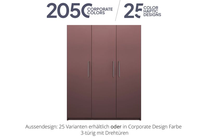 Office cabinet with hinged doors | 3-door | incl. 10 shelves | available in 25 designs or in 2,050 corporate design colours