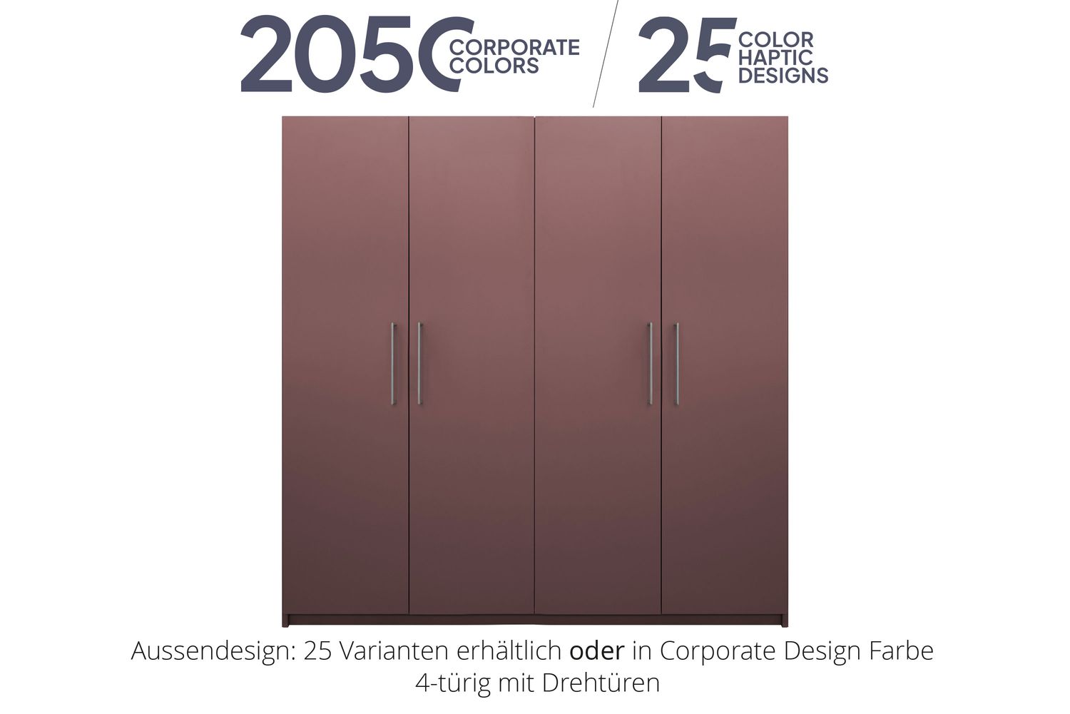 Office cabinet with hinged doors | 4-door | incl. 10 shelves | available in 25 designs or in 2,050 corporate design colours