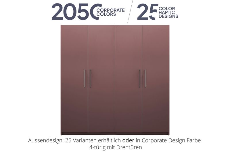 Office cabinet with hinged doors | 4-door | incl. 10 shelves | available in 25 designs or in 2,050 corporate design colours