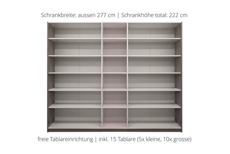 Office cabinet with hinged doors | 5-door | 15 shelves available in 25 designs or in 2,050 corporate design colours
