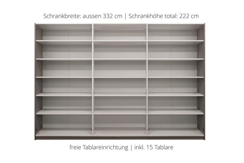 Office cabinet with hinged doors | 6-door | 15 shelves | available in 25 designs or in 2,050 corporate design colours