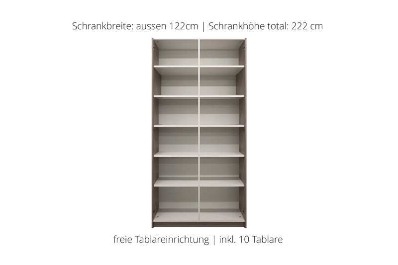 Office cabinet with hinged doors | 2-door | incl. 10 shelves | available in 25 designs or in 2,050 corporate design colours