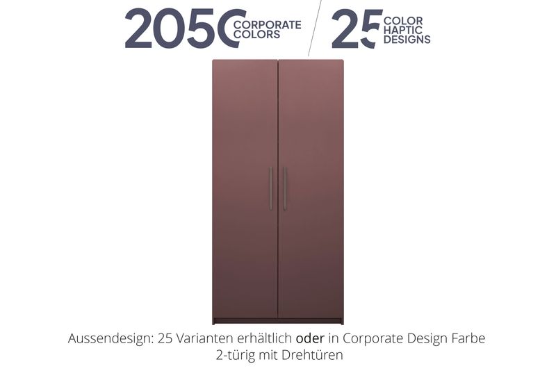 Office cabinet with hinged doors | 2-door | incl. 10 shelves | available in 25 designs or in 2,050 corporate design colours