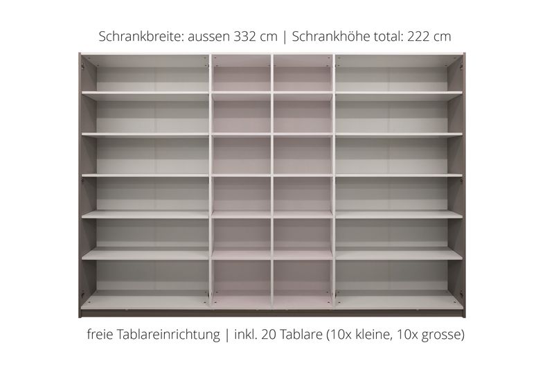 Office cabinet with hinged doors | 6-door | 20 shelves | available in 25 designs or in 2,050 corporate design colours