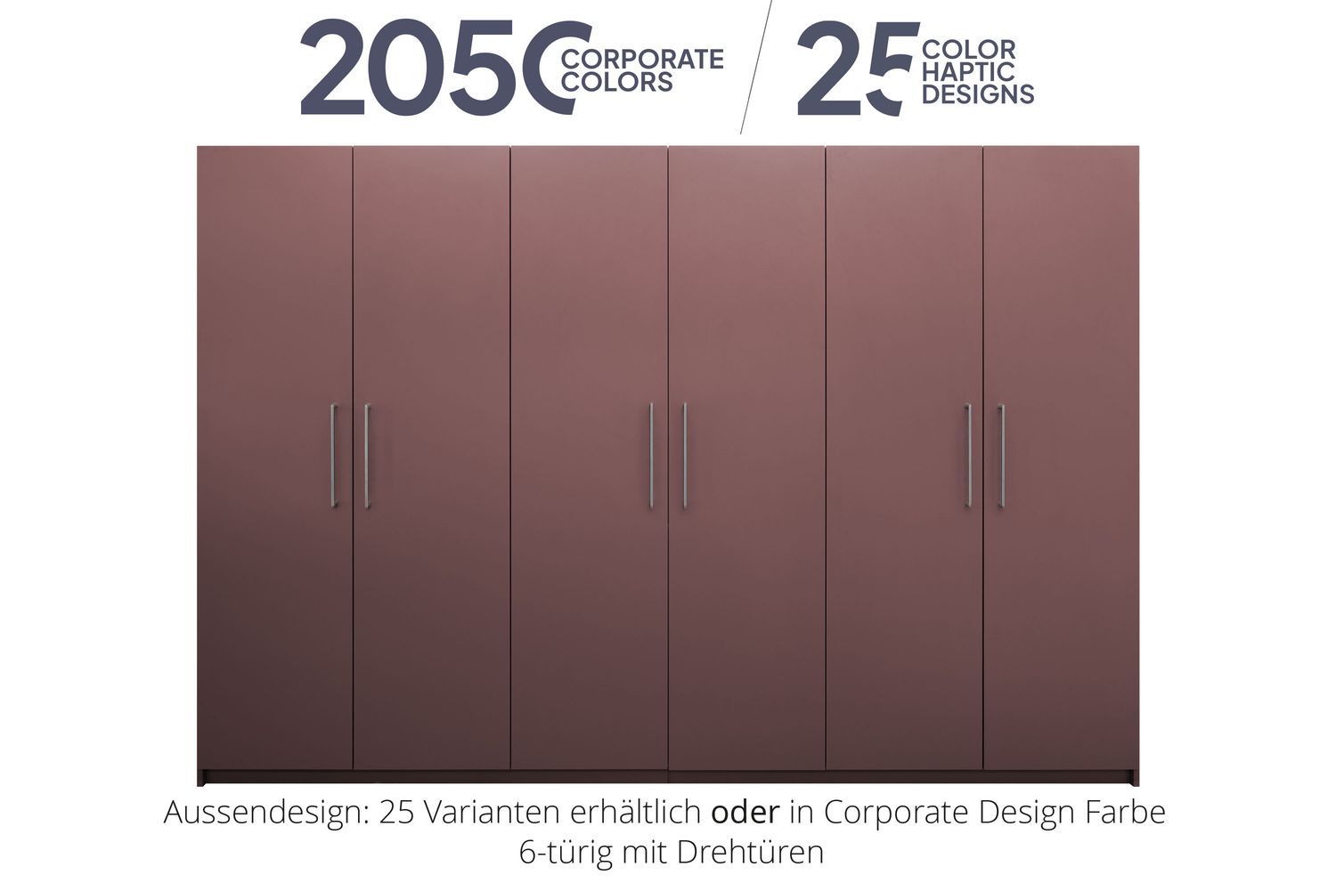 Armoire de bureau avec portes battantes | 6 portes | 20 étagères | disponible en 25 finitions ou dans 2 050 couleurs Corporate Design