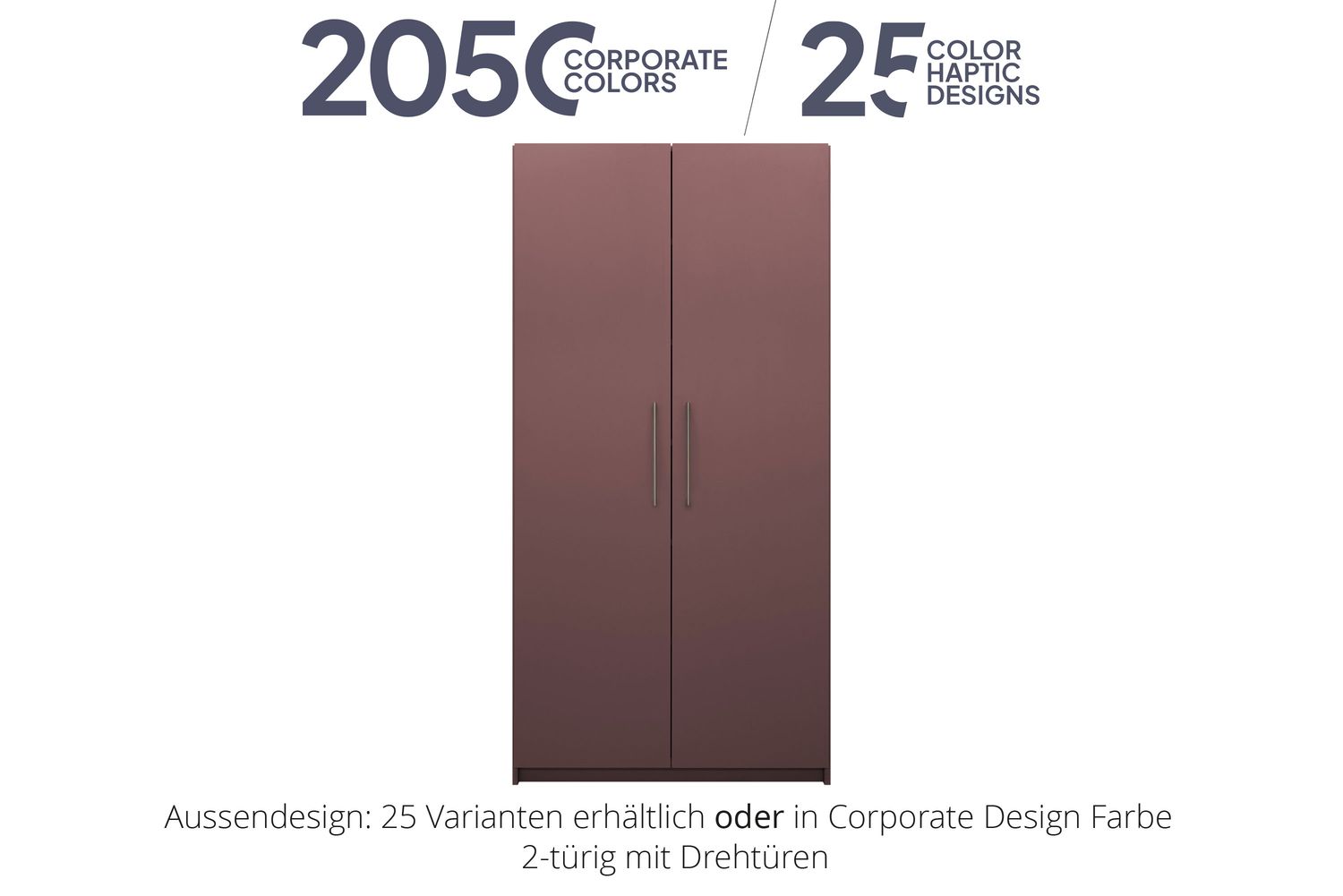 Office cabinet with hinged doors | 2-door | incl. 5 shelves | available in 25 designs or in 2,050 corporate design colours