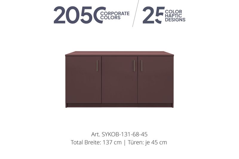 Sideboard 3-door | height 68 cm  | available in 3 widths | available in 25 designs or in 2,050 corporate design colours
